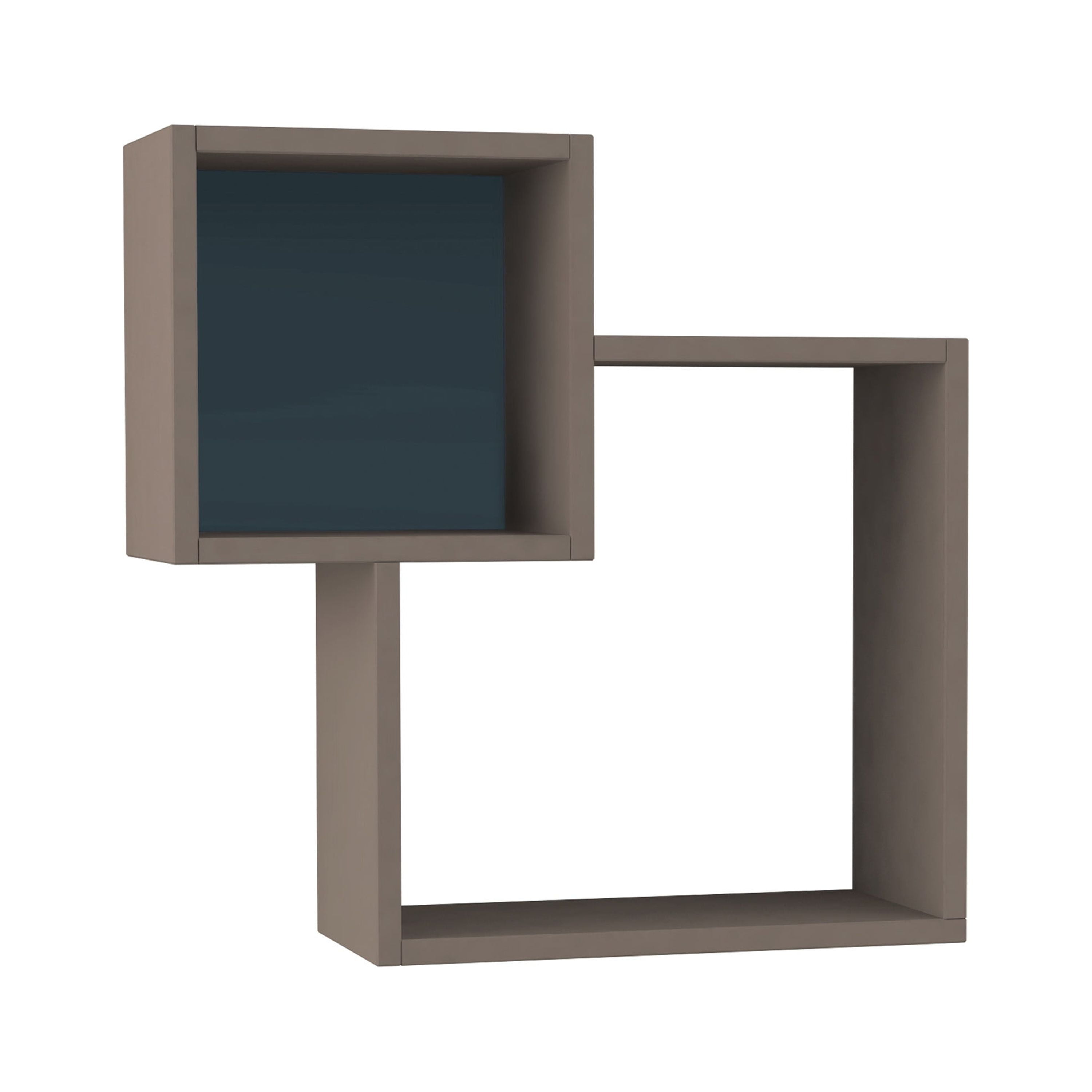 Ada Home Decor Furniture 22.64" 2 Tier Light Mocha Wilkins Modern Wall Shelf