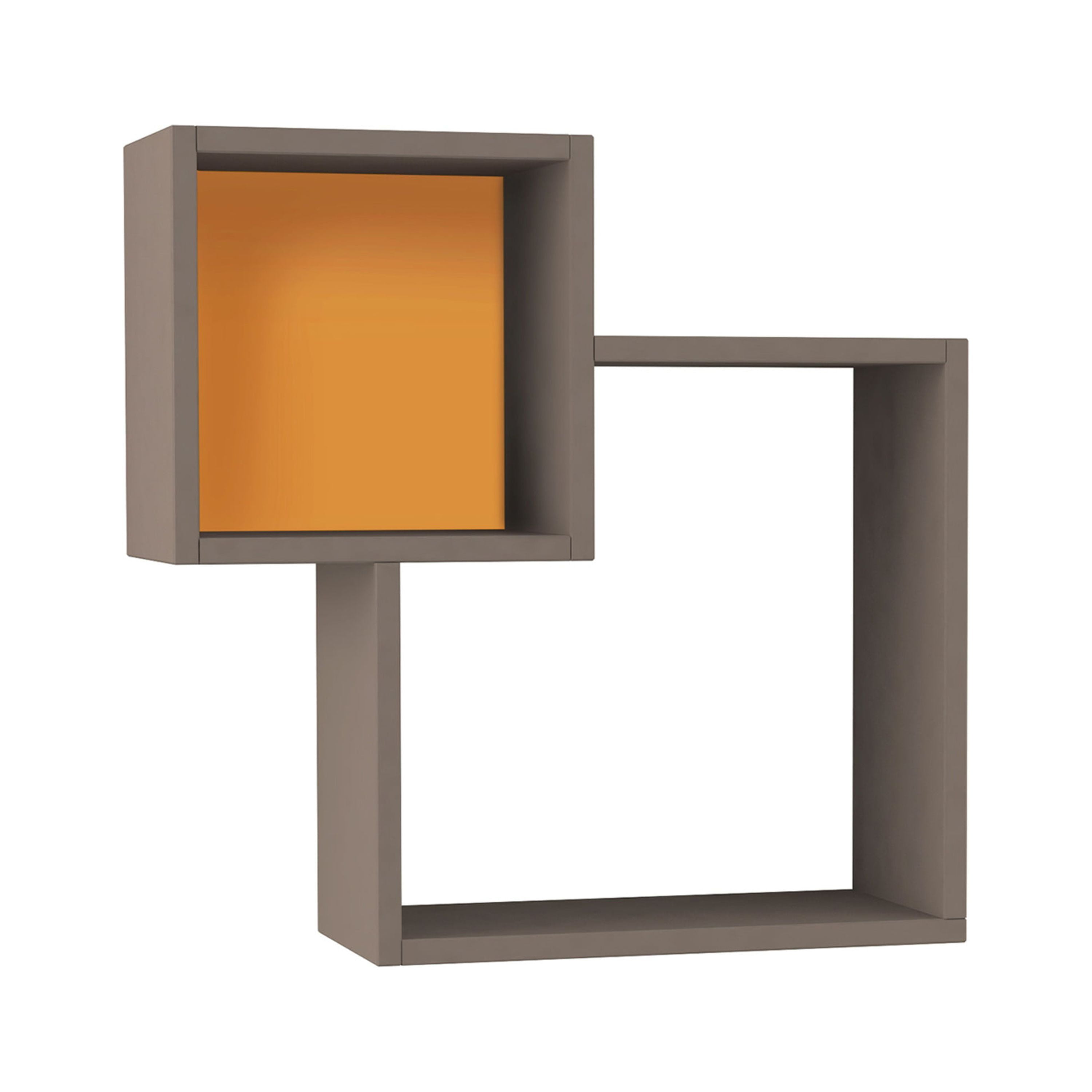 Ada Home Decor Furniture 22.64" 2 Tier Light Mocha Wilkins Modern Wall Shelf
