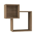 thumbnail image 1 of Ada Home Decor Furniture 22.64" 2 Tier Oak Wilkins Modern Wall Shelf, 1 of 3