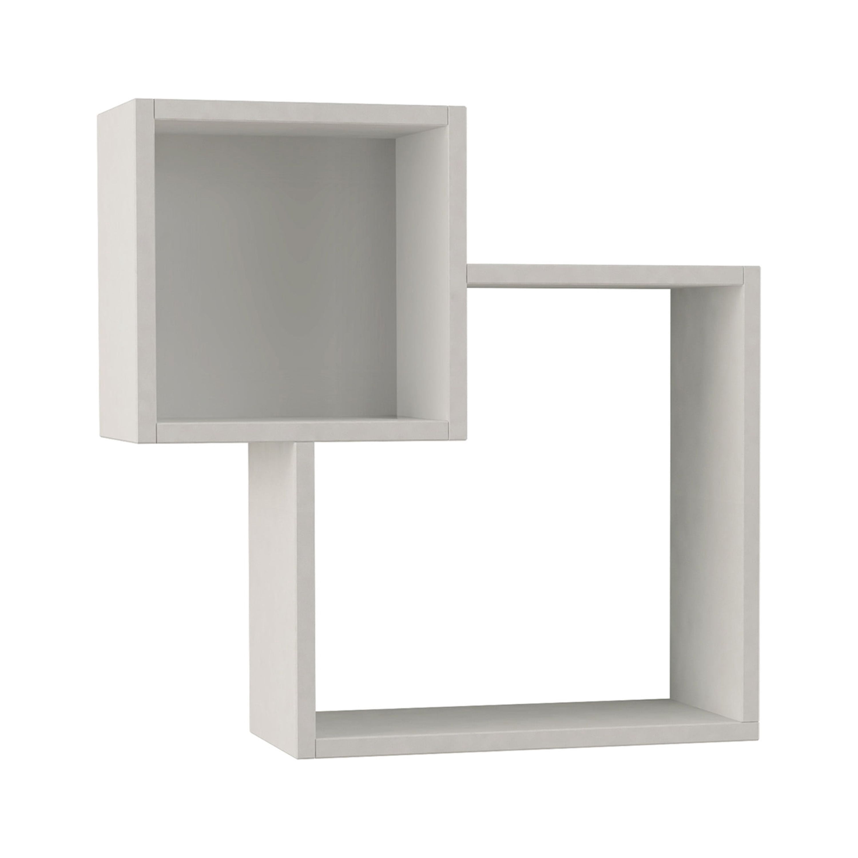 Ada Home Decor Furniture 22.64" 2 Tier White Wilkins Modern Wall Shelf