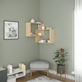 thumbnail image 1 of Ada Home Decor Furniture 23.5" 3 Tier Oak Warner Modern Wall Shelf, 1 of 7
