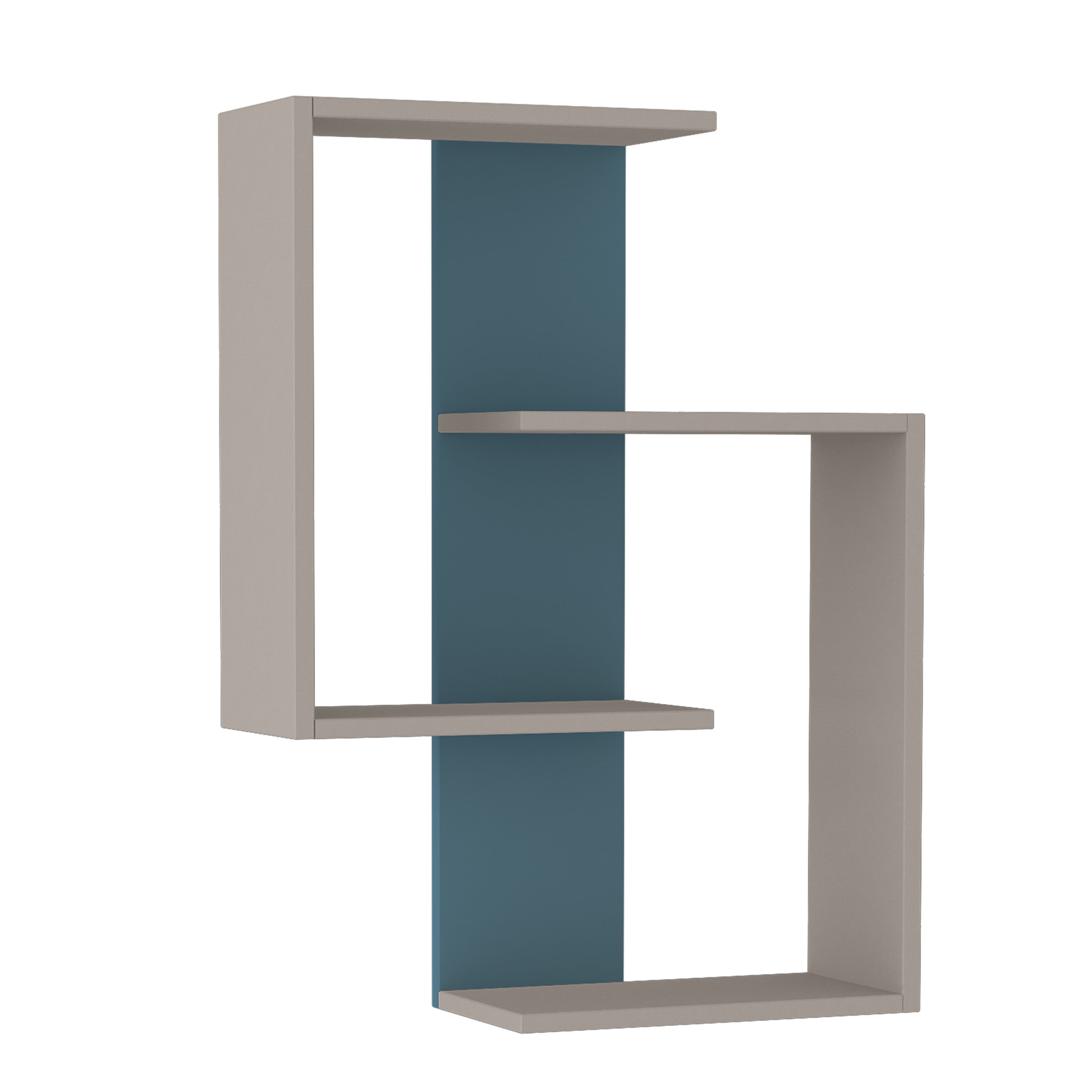 Ada Home Decor Furniture 25.2" 3 Tier Light Mocha Wendy Modern Wall Shelf