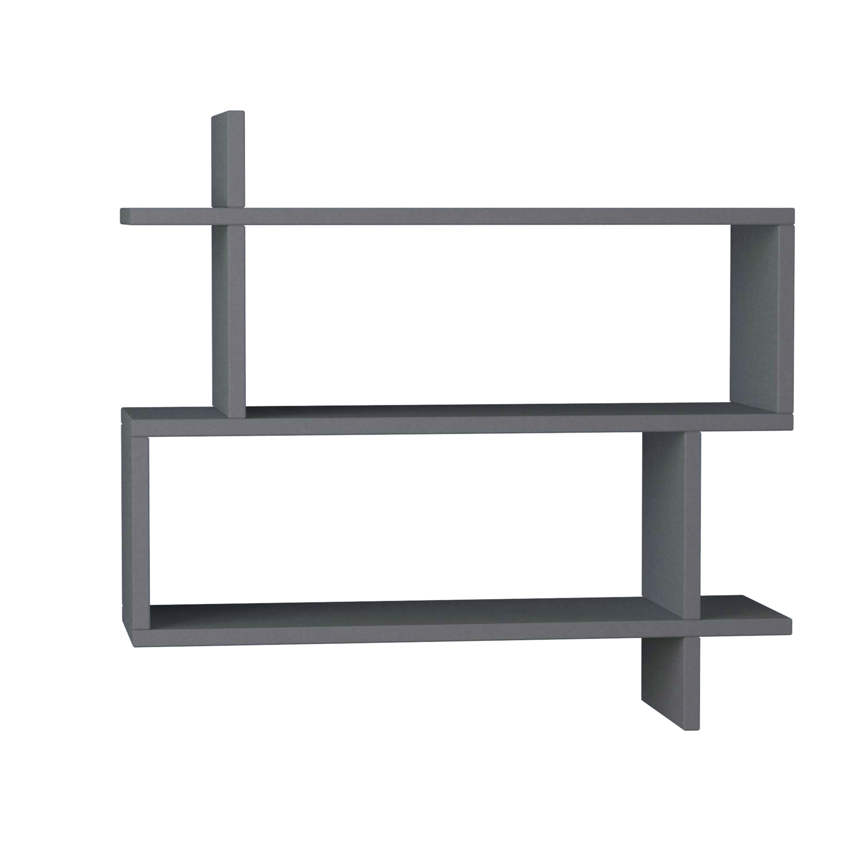Ada Home Decor Furniture 27.5" 3 Tier Anthracite Westcott Modern Wall Shelf