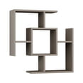thumbnail image 1 of Ada Home Decor Furniture 27.95" 3 Tier Light Mocha Warel Modern Wall Shelf, 1 of 3