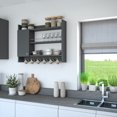 thumbnail image 1 of Ada Home Decor Furniture 3 Tier 33.5" Anthracite Knerr Modern Hanging Floating Shelves, 1 of 7