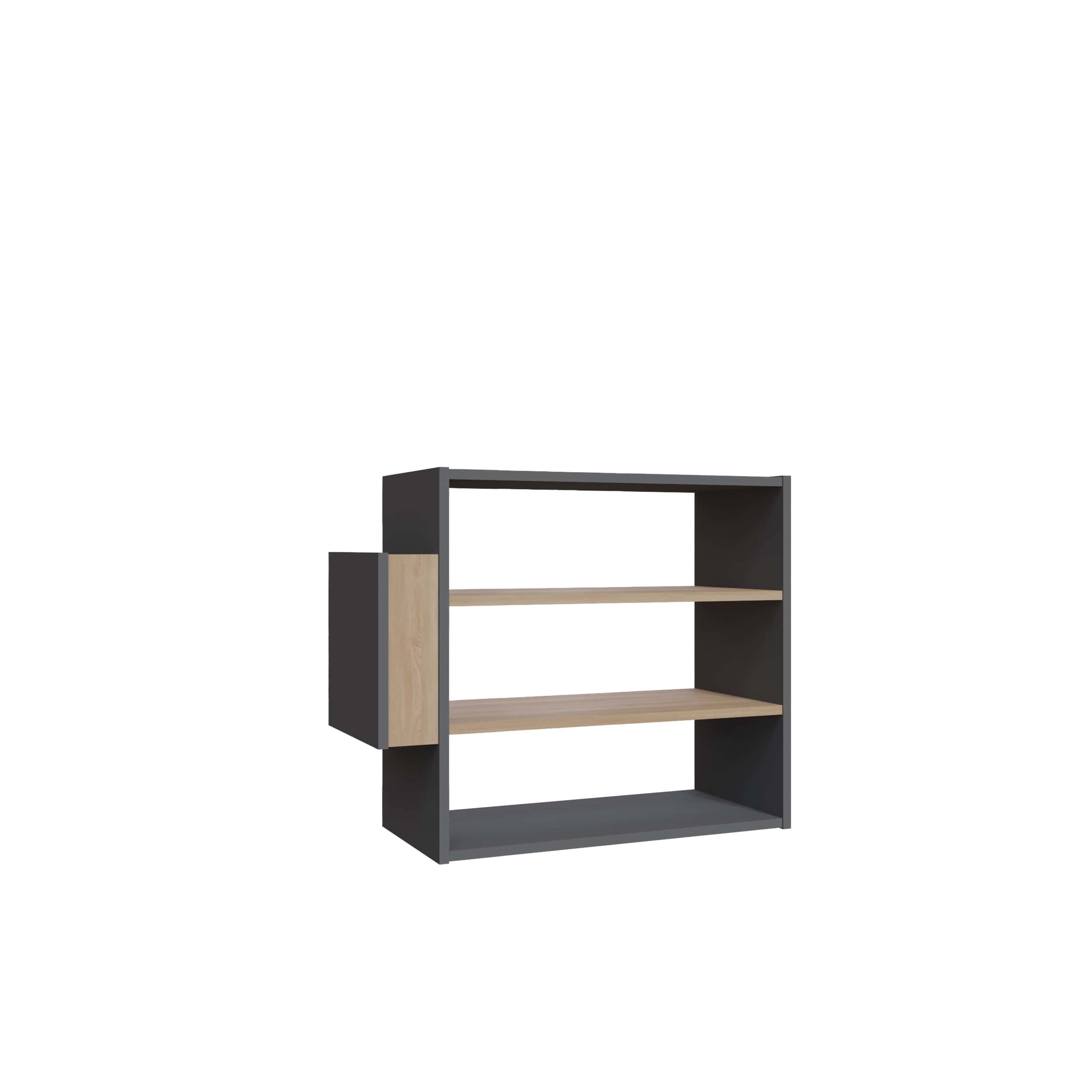 Ada Home Decor Furniture 3 Tier 9 Pair Anthracite Oak Manila Modern Shoe Rack