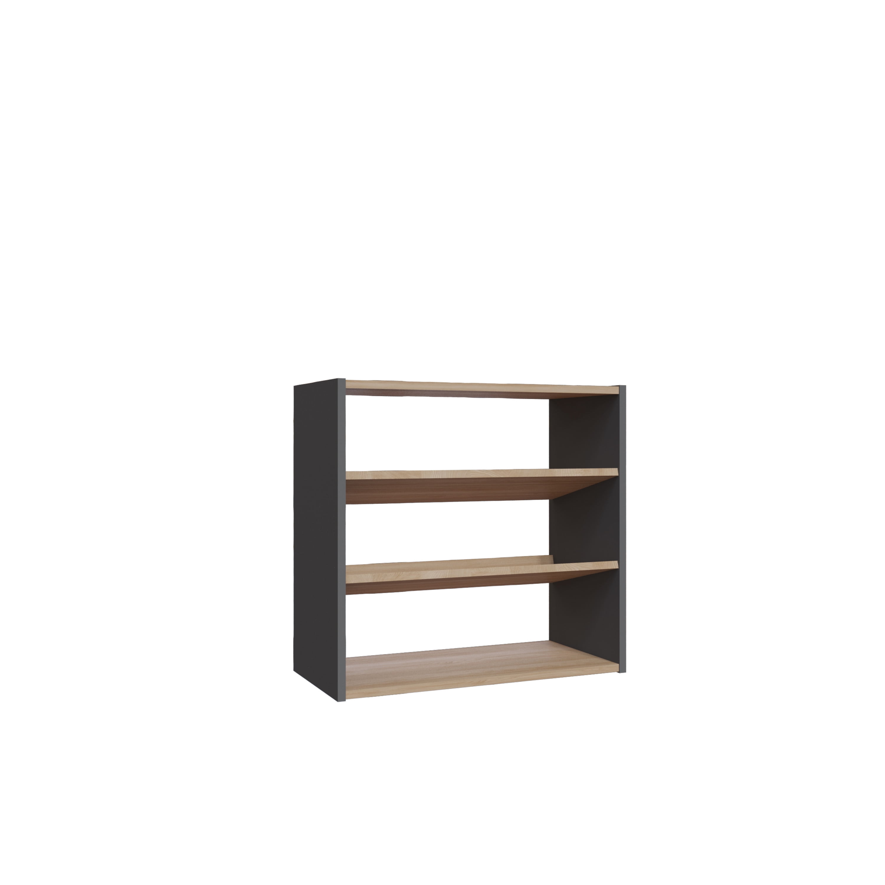 Ada Home Decor Furniture 3 Tier 9 Pair Anthracite Oak Marcey Modern Shoe Rack