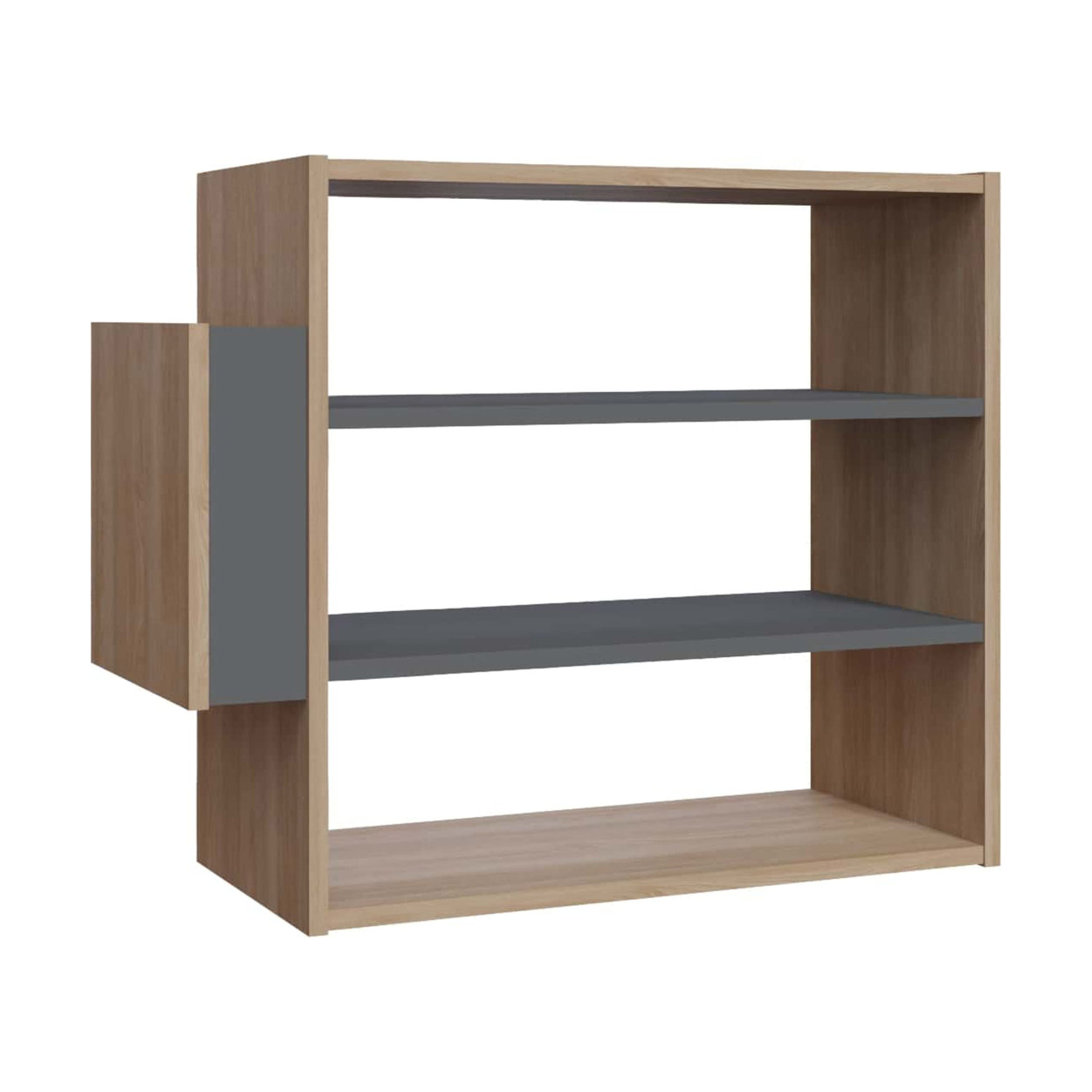 Ada Home Decor Furniture 3 Tier 9 Pair Oak Anthracite Manila Modern Shoe Rack