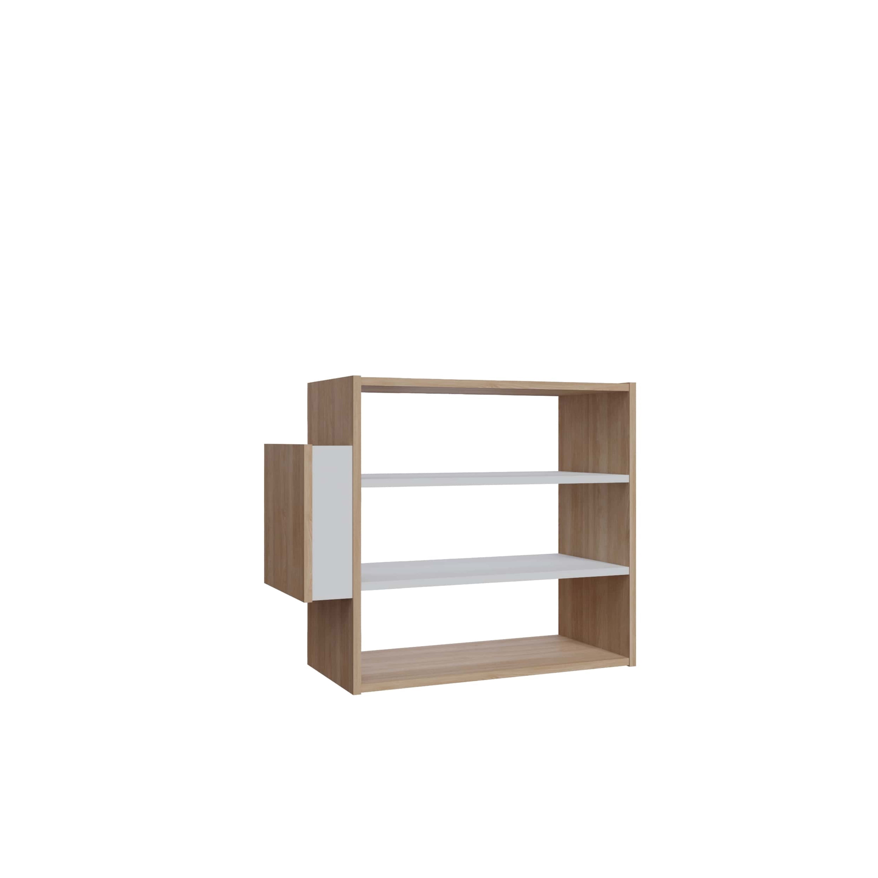Ada Home Decor Furniture 3 Tier 9 Pair Oak White Manila Modern Shoe Rack