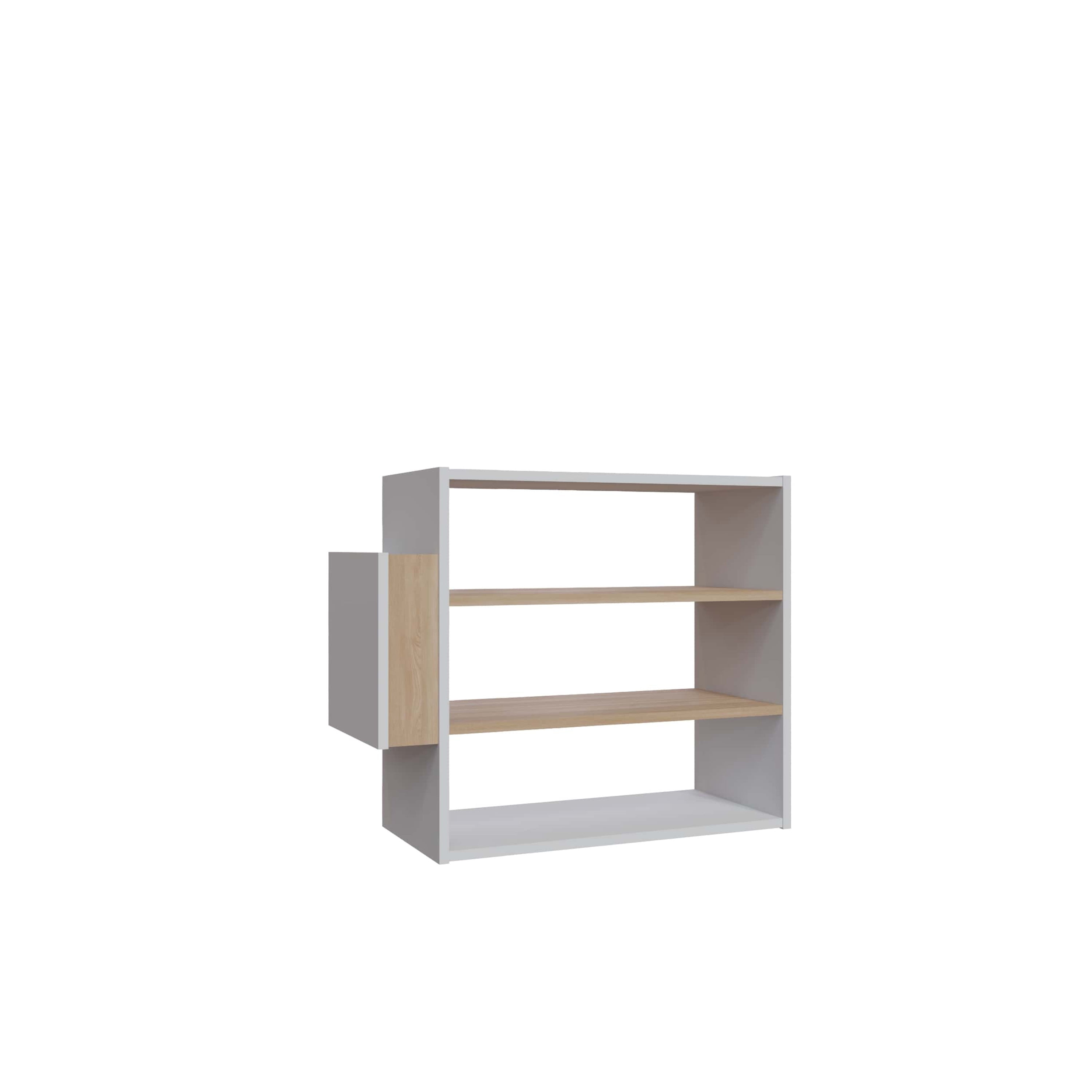 Ada Home Decor Furniture 3 Tier 9 Pair White Oak Manila Modern Shoe Rack