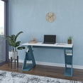 thumbnail image 1 of Ada Home Decor Furniture 3 Tier White Turquoise Dearborn Modern Desk, 1 of 7