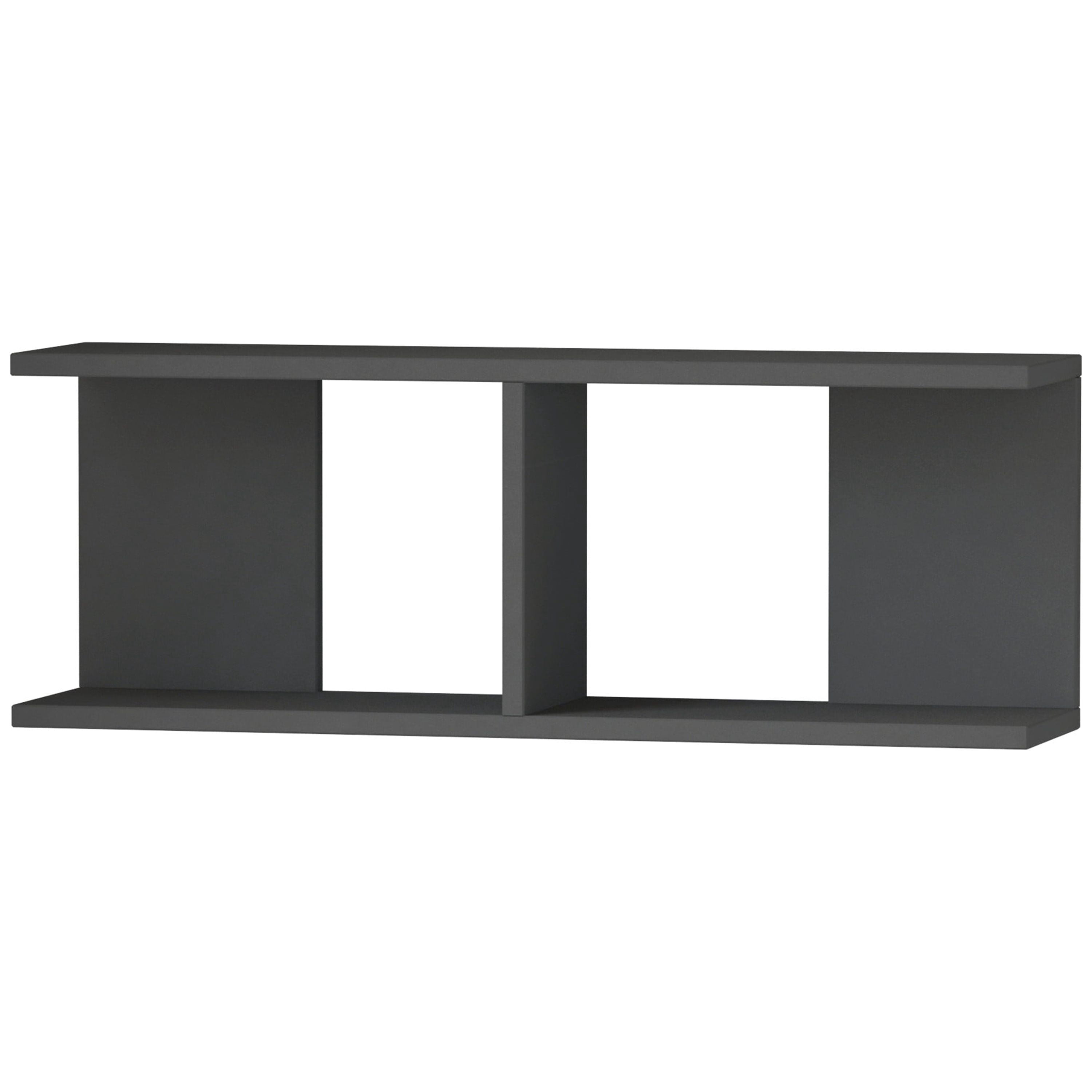 Ada Home Decor Furniture 32.28" 2 Tier Anthracite Warwick Modern Wall Shelf