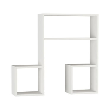 Ada Home Decor Furniture 34.65" 3 Tier White Wiola Modern Wall Shelf