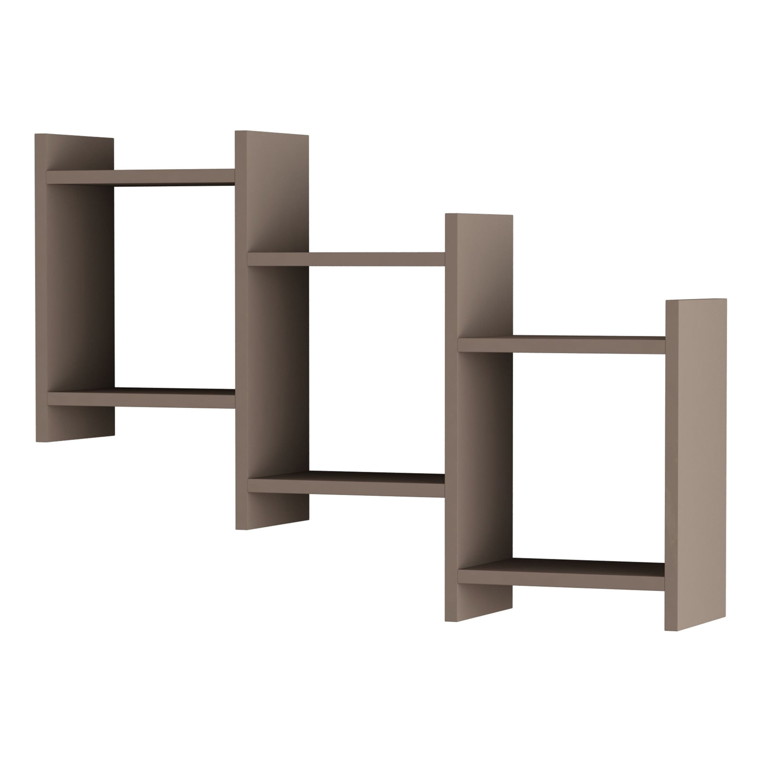 Ada Home Decor Furniture 35.83" 2 Tier Light Mocha Wilwood Modern Wall Shelf