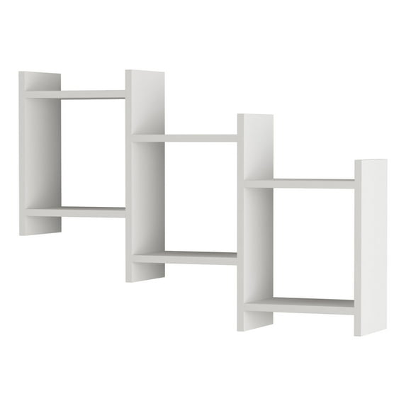 Ada Home Decor Furniture 35.83" 2 Tier White Wilwood Modern Wall Shelf