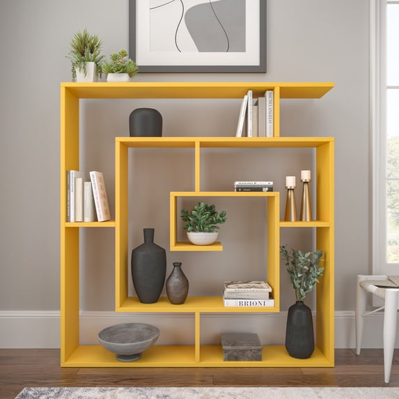 Ada Home Decor Furniture 4 Tier Open Shelf Mustard Briscoe Modern Bookcase