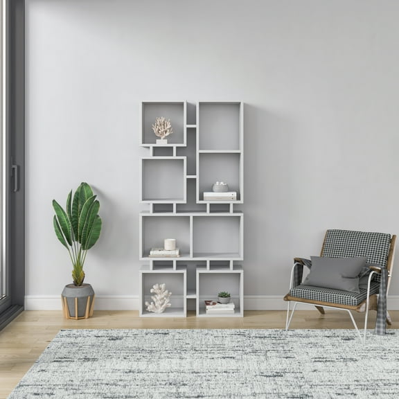 Ada Home Decor Furniture 4 Tier Open Shelf White Bancroft Modern Bookcase