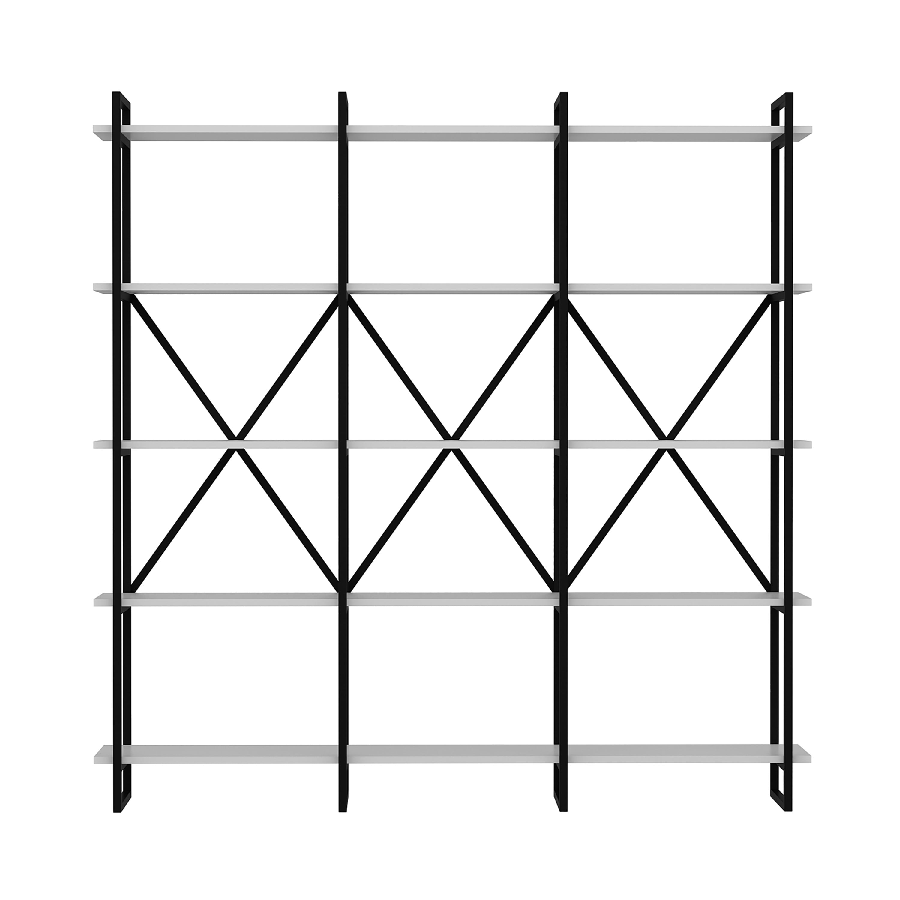 Ada Home Decor Furniture 4 Tier Open Shelf White Black ElstonV Modern Bookcase