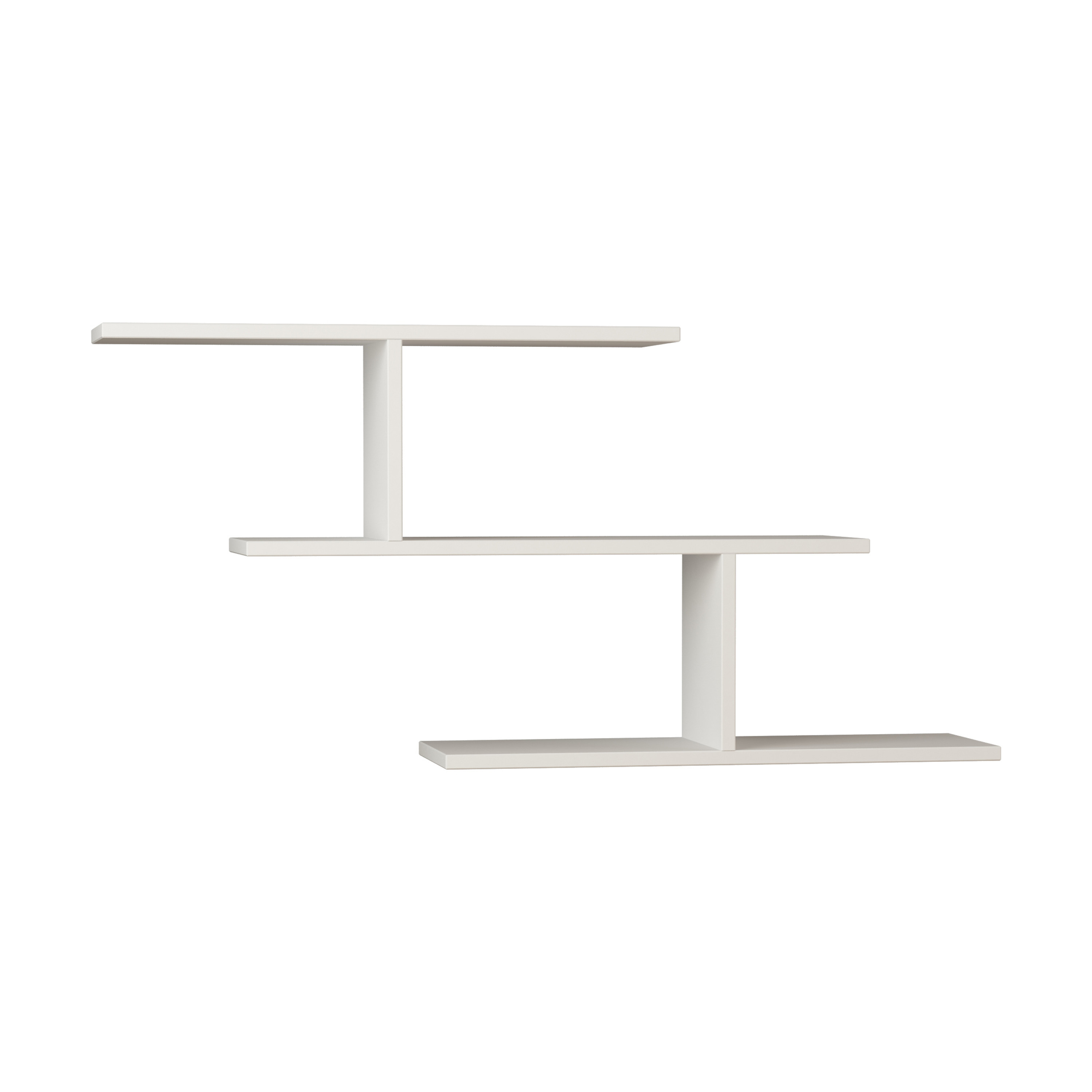 Ada Home Decor Furniture 40.94" 2 Tier White Worthen Modern Wall Shelf