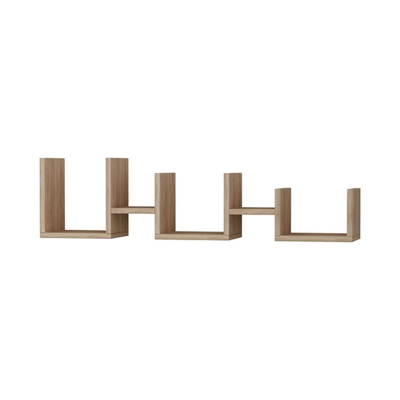 Ada Home Decor Furniture 41.34" 1 Tier Oak Waseca Modern Wall Shelf