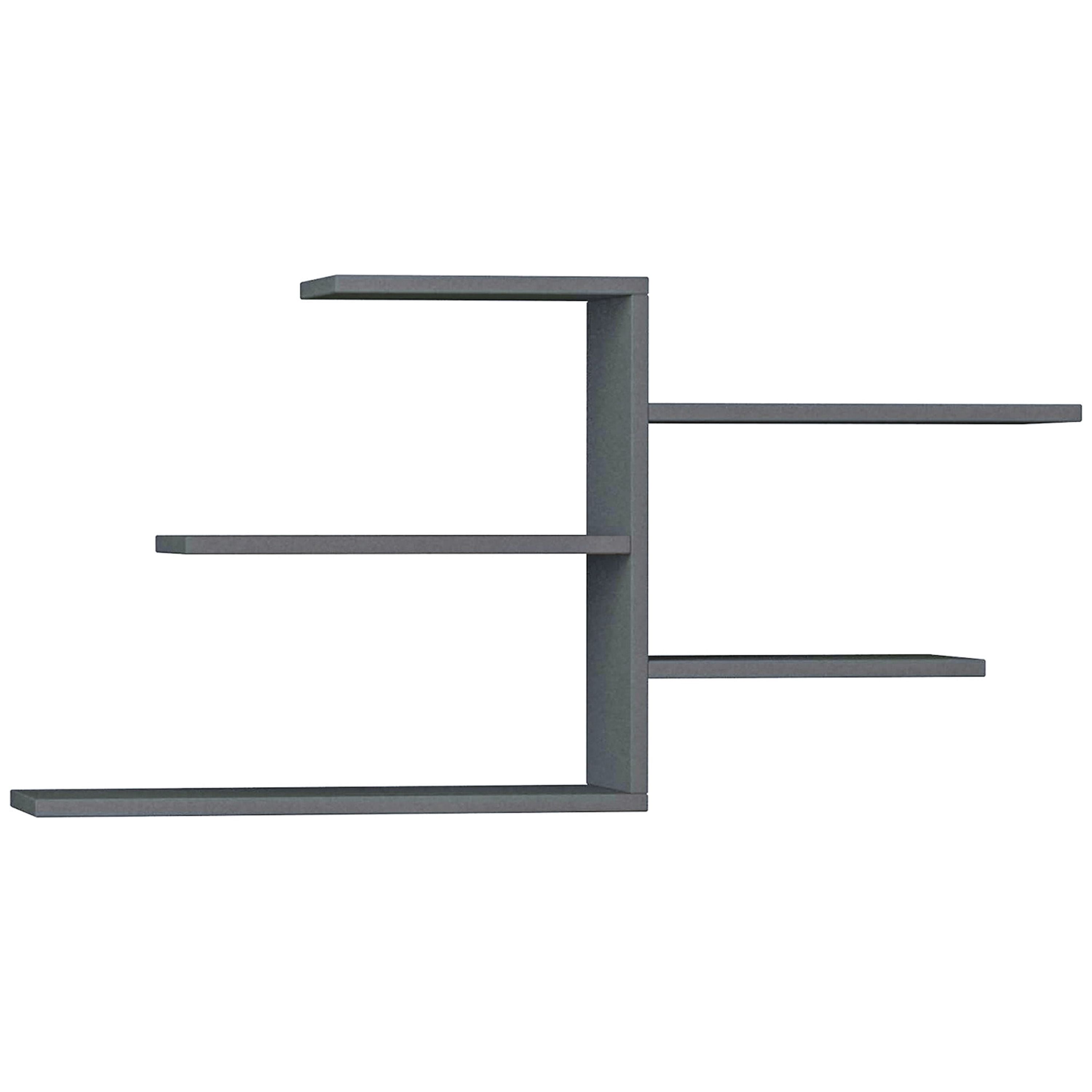 Ada Home Decor Furniture 42.13" 4 Tier Anthracite Woodard Modern Wall Shelf