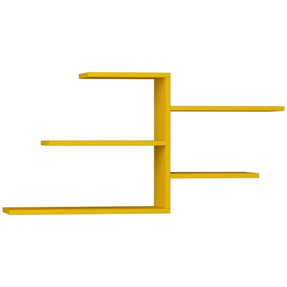 Ada Home Decor Furniture 42.13" 4 Tier Mustard Woodard Modern Wall Shelf