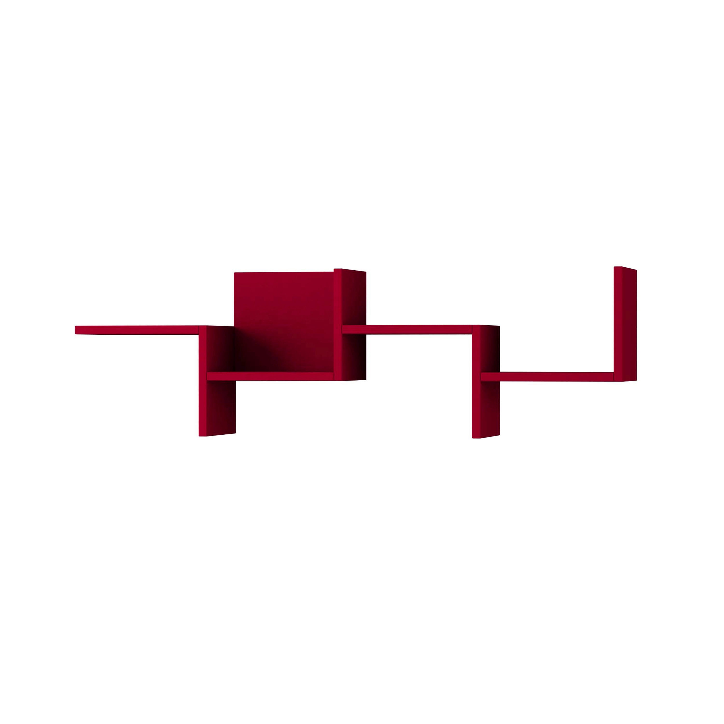Ada Home Decor Furniture 45.5" 1 Tier Burgundy Watson Modern Wall Shelf