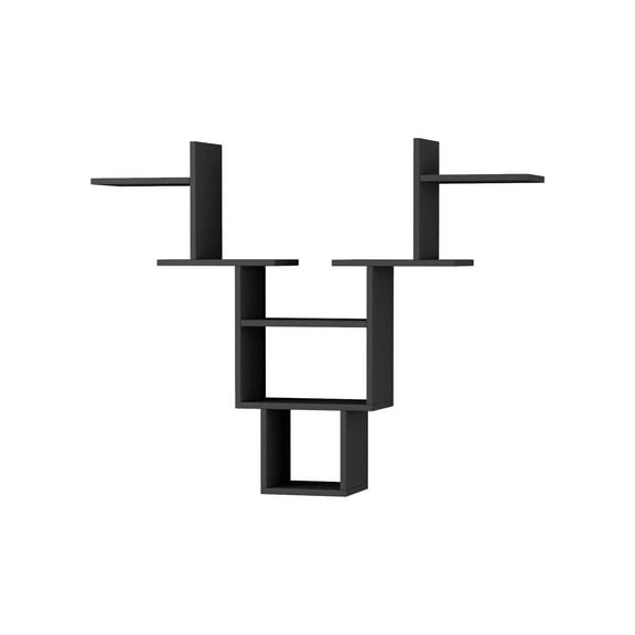 Ada Home Decor Furniture 50" Multiple Tier Anthracite Whitetail Modern Wall Shelf