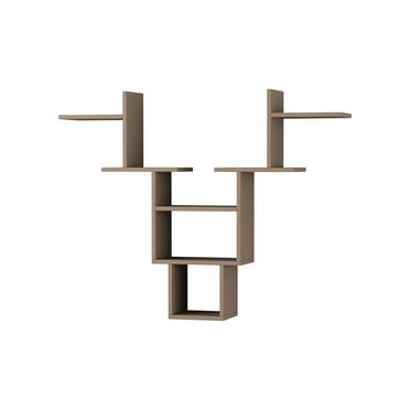 Ada Home Decor Furniture 50" Multiple Tier Light Mocha Whitetail Modern Wall Shelf