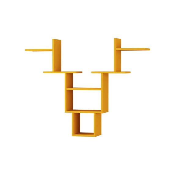 Ada Home Decor Furniture 50" Multiple Tier Mustard Whitetail Modern Wall Shelf