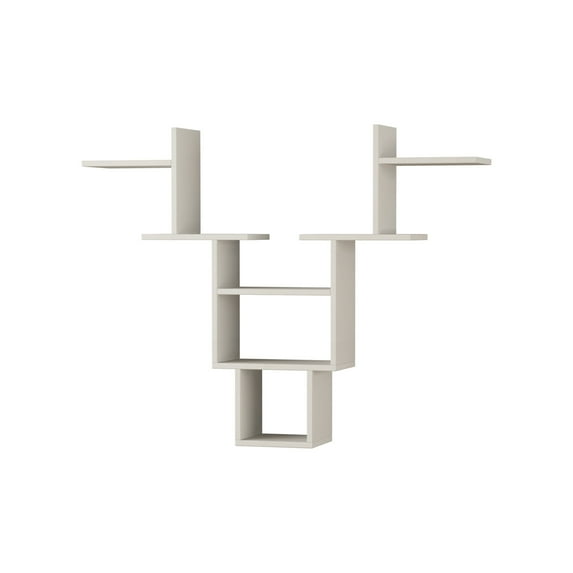 Ada Home Decor Furniture 50" Multiple Tier White Whitetail Modern Wall Shelf