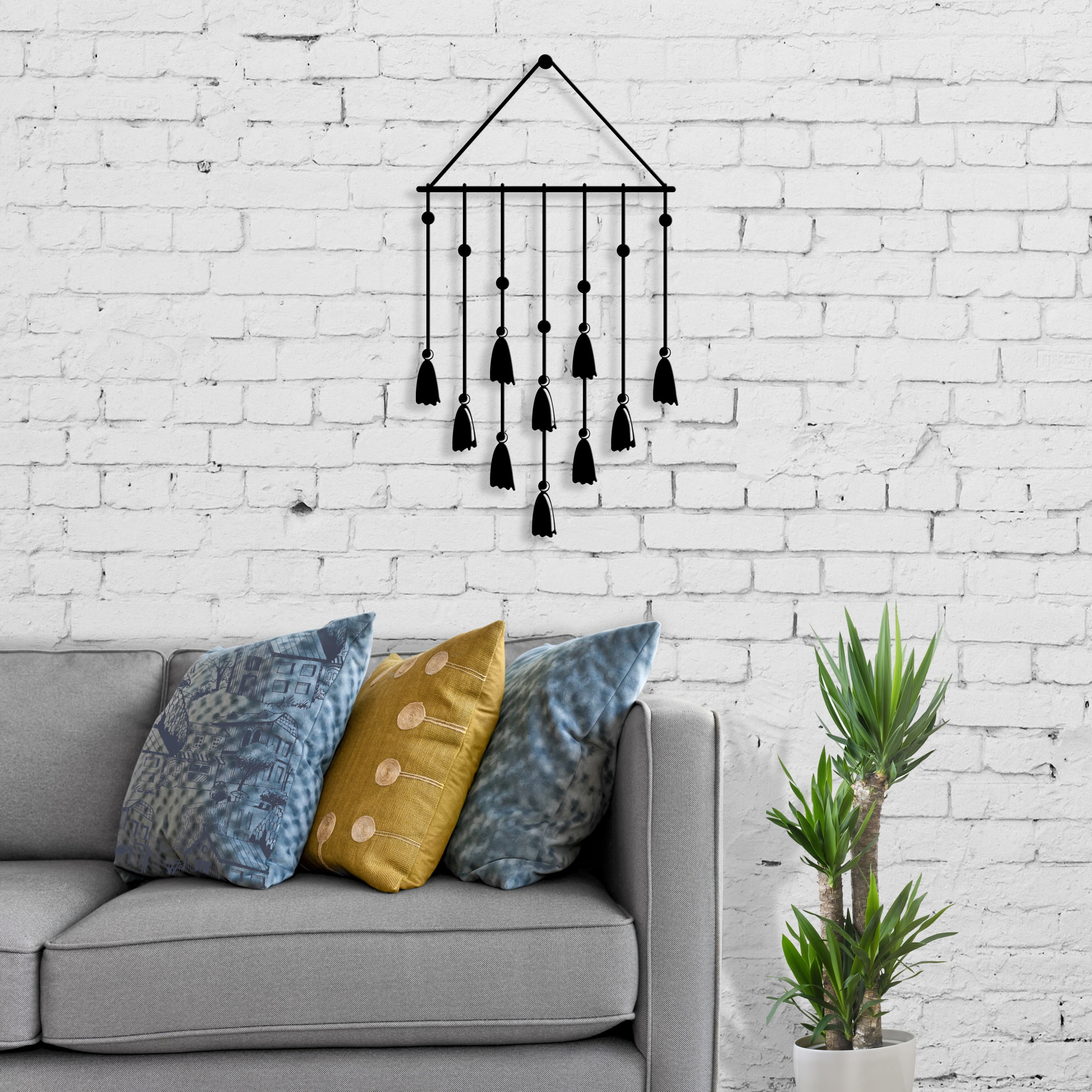 Ada Home Decor Furniture Black Chimes Modern Metal Wall Art