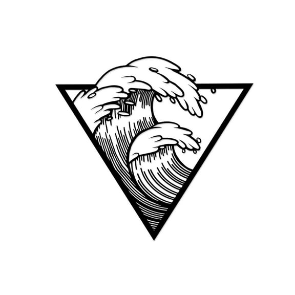 Ada Home Decor Furniture Black Waves Modern Metal Wall Art