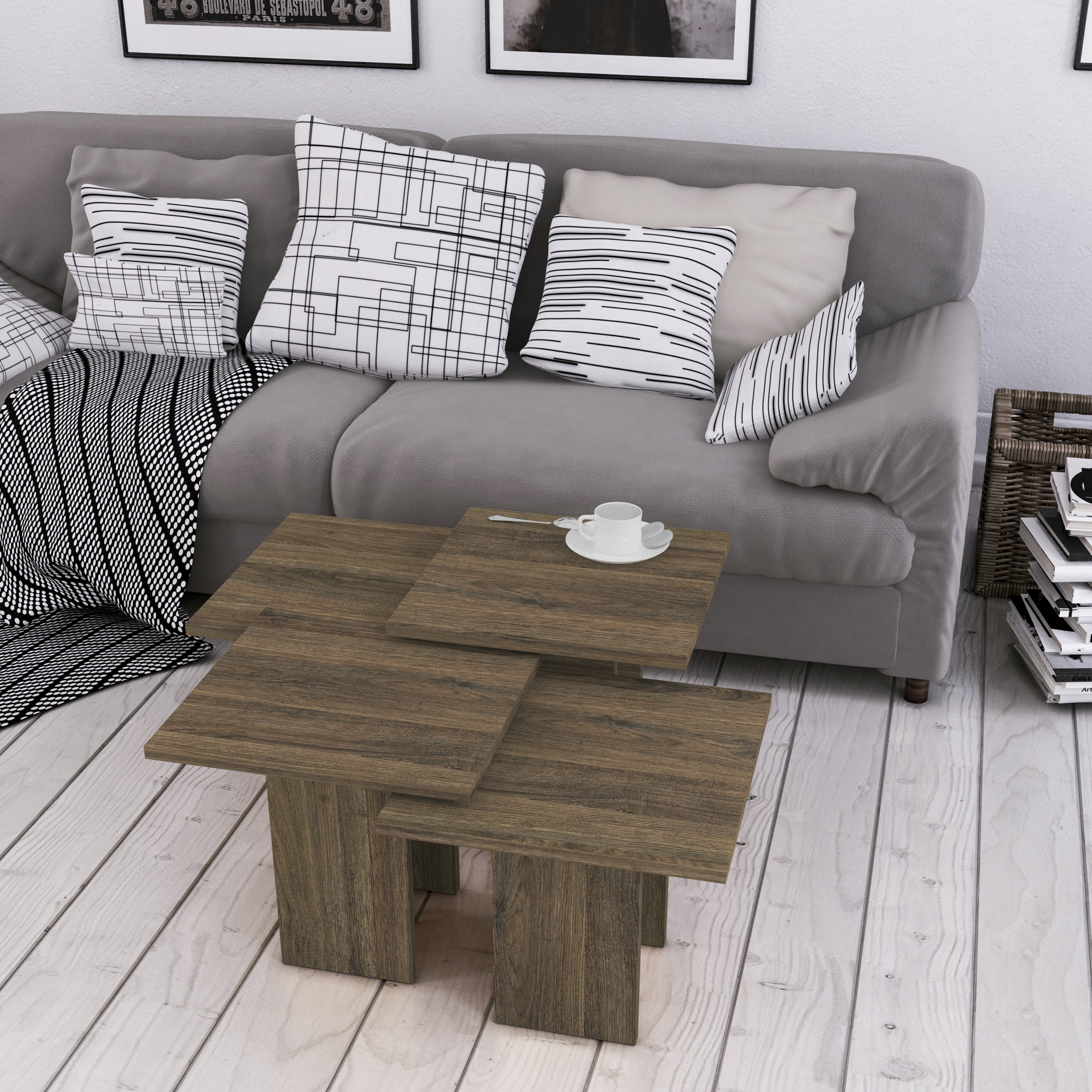 Ada Home Decor Furniture Dark Oak Clark Modern Coffee Table