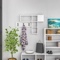thumbnail image 1 of Ada Home Decor Furniture Halsted White Wall Coat Rack with Shelf, 1 of 7