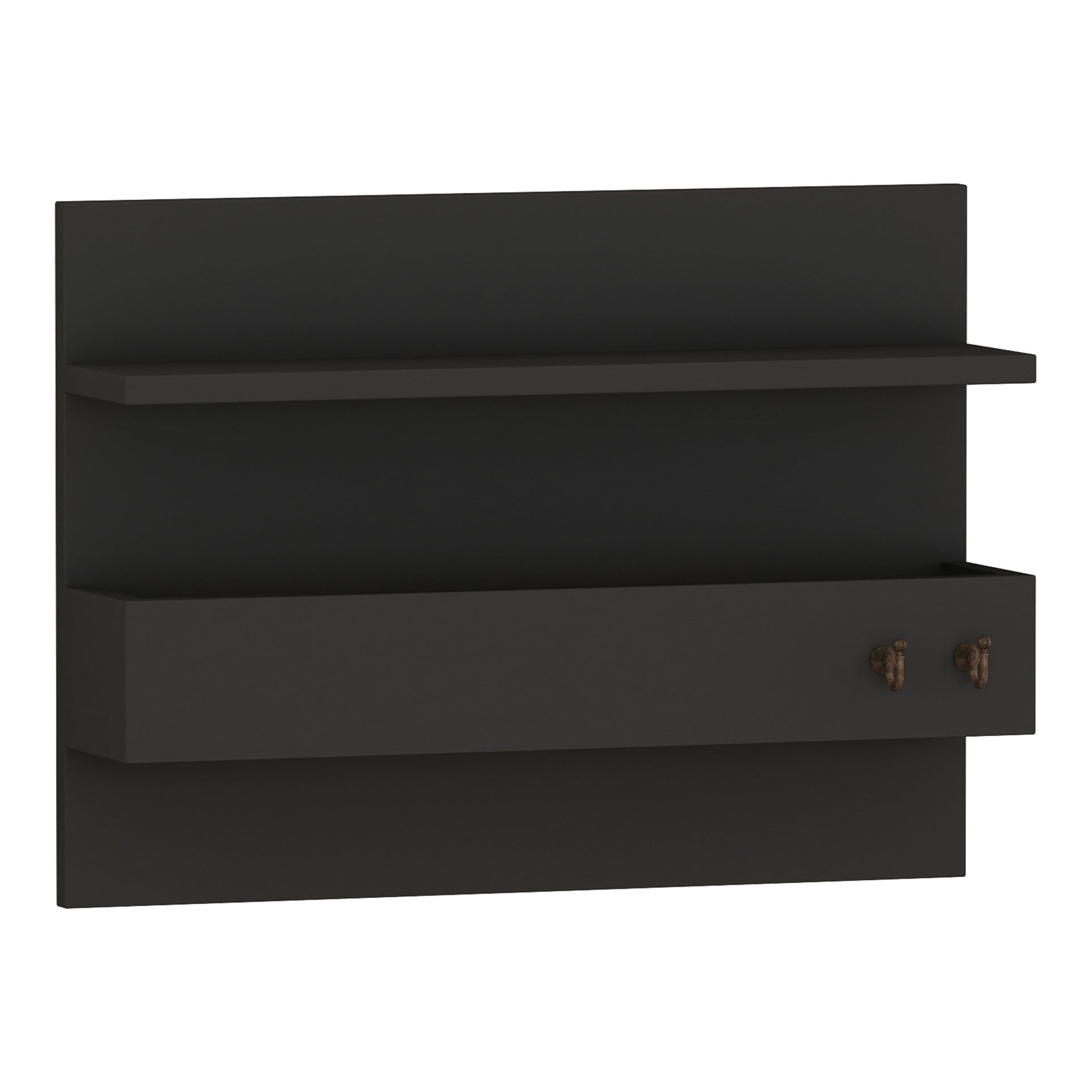 Ada Home Decor Furniture Hazel Anthracite Wall Coat Rack with Shelf