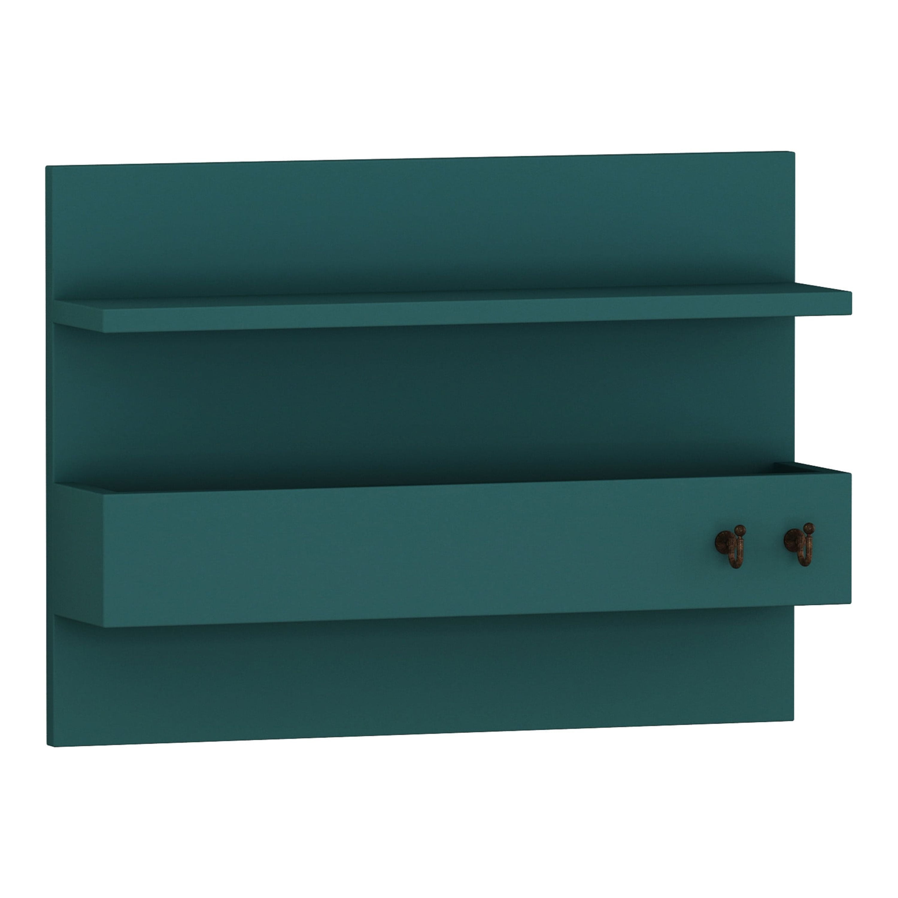 Ada Home Decor Furniture Hazel Petrol Blue Wall Coat Rack with