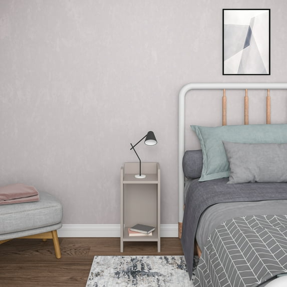 Ada Home Decor Furniture Light Mocha 2 Tier Nassau Nightstand