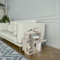 thumbnail image 1 of Ada Home Decor Furniture Light Mocha 2 Tier Schultz Modern Side Table, 1 of 5