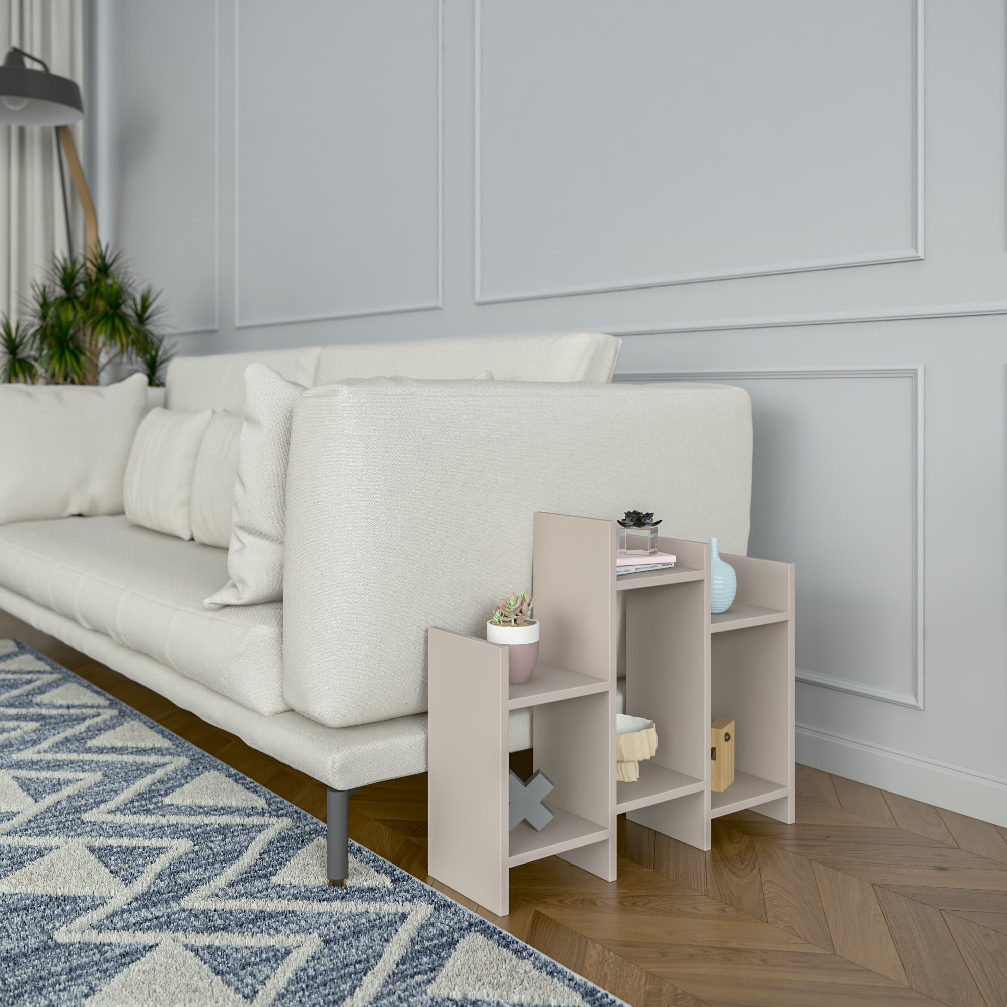 Ada Home Decor Furniture Light Mocha 2 Tier Sutton Modern Side Table