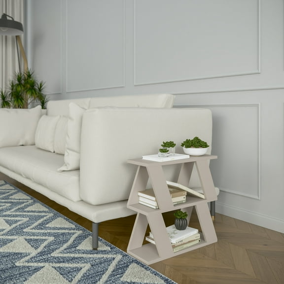 Ada Home Decor Furniture Light Mocha Saphire Modern Coffee Table with Storage Shelf