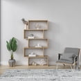 thumbnail image 1 of Ada Home Decor Furniture Multiple Tier Open Shelf Oak Barclay Modern Bookcase, 1 of 7