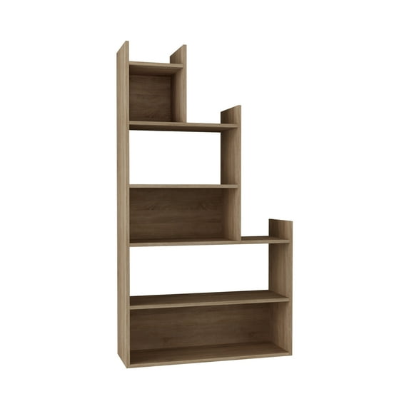 Ada Home Decor Furniture Multiple Tier Open Shelf Oak Bartlett Modern Bookcase