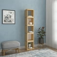 thumbnail image 1 of Ada Home Decor Furniture Multiple Tier Open Shelf Oak White Braeside Modern Bookcase, 1 of 7