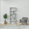 thumbnail image 1 of Ada Home Decor Furniture Multiple Tier Open Shelf White Bayside Modern Bookcase, 1 of 7