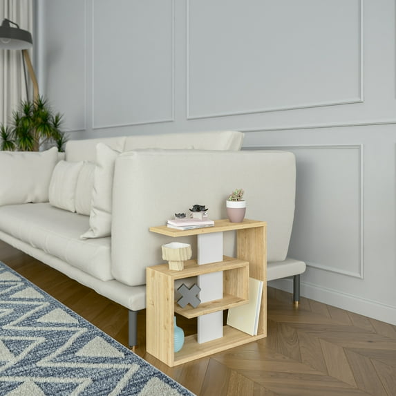 Ada Home Decor Furniture Oak 2 Tier Stacy Modern Side Table