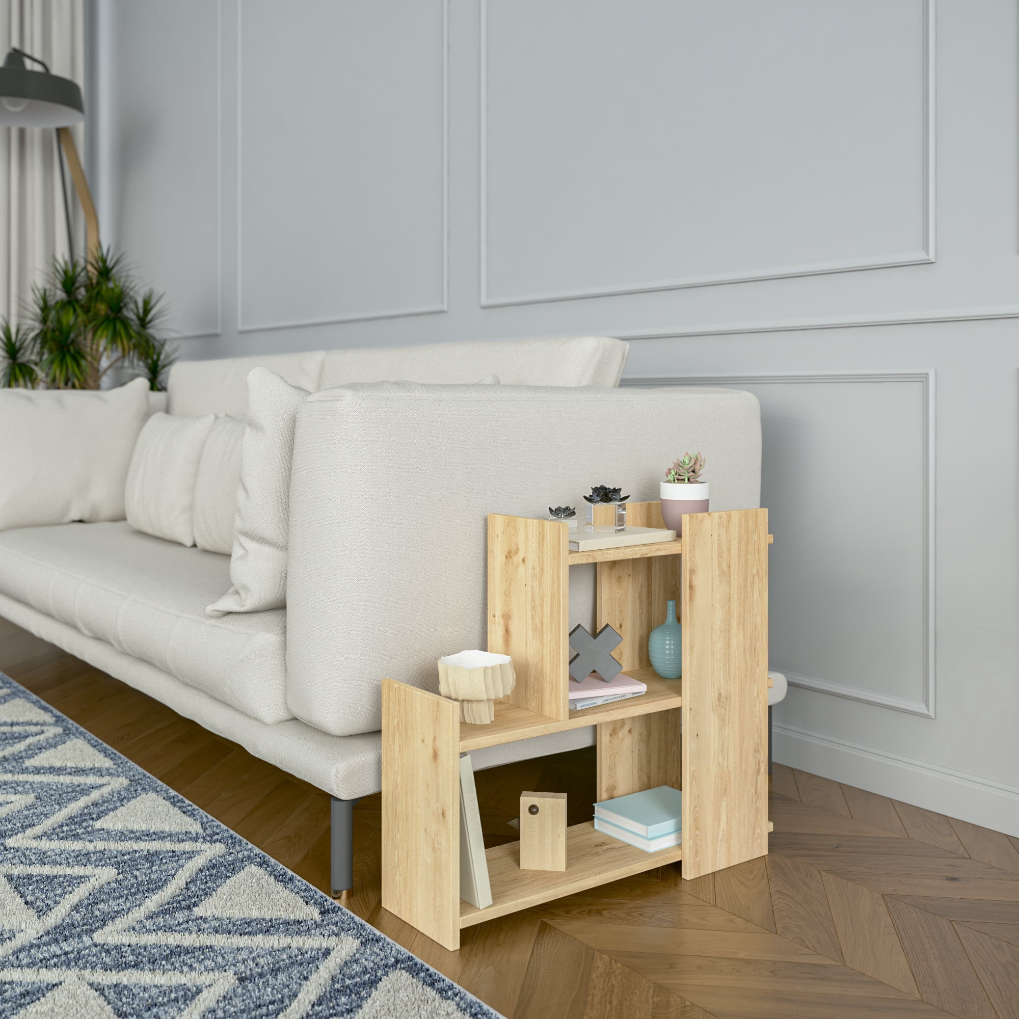 Ada Home Decor Furniture Oak 3 Tier Scovel Modern Side Table