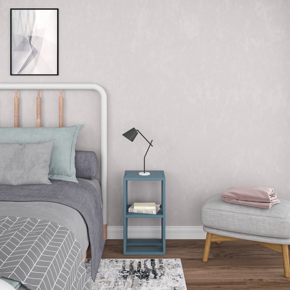 Ada Home Decor Furniture Petrol Blue 2 Tier Nellie Nightstand
