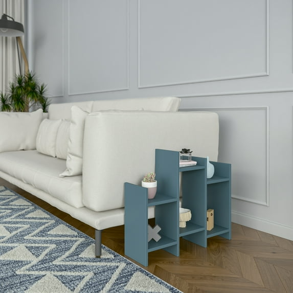 Ada Home Decor Furniture Petrol Blue 2 Tier Sutton Modern Side Table