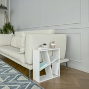 Ada Home Decor Furniture White 2 Tier Sada Modern Side Table